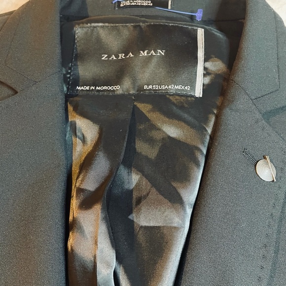New Zara Men’s Black Sports Coat Size 42 - Picture 2 of 11
